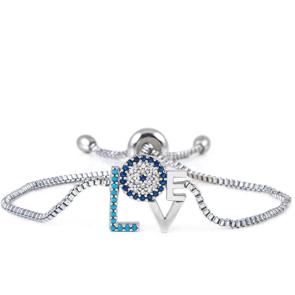 Zircon Plated Love evel eye Bracelet