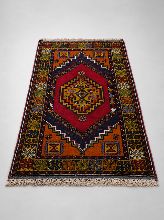 No: 19 Vintage Niğde Turkish Rug-3.67x6.89 ft