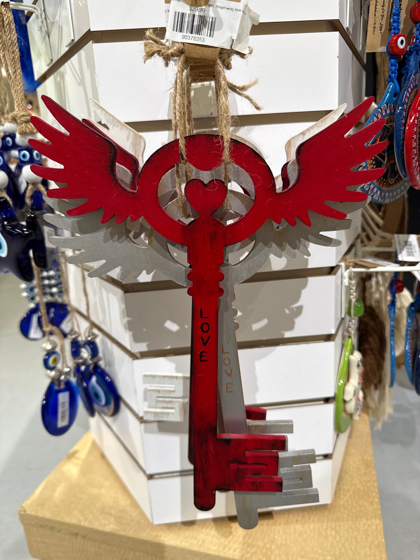 Wooden wings key handmade wall hanger L