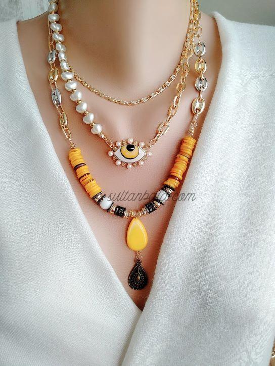 EvilEye Mother of Pearl GS Necklace