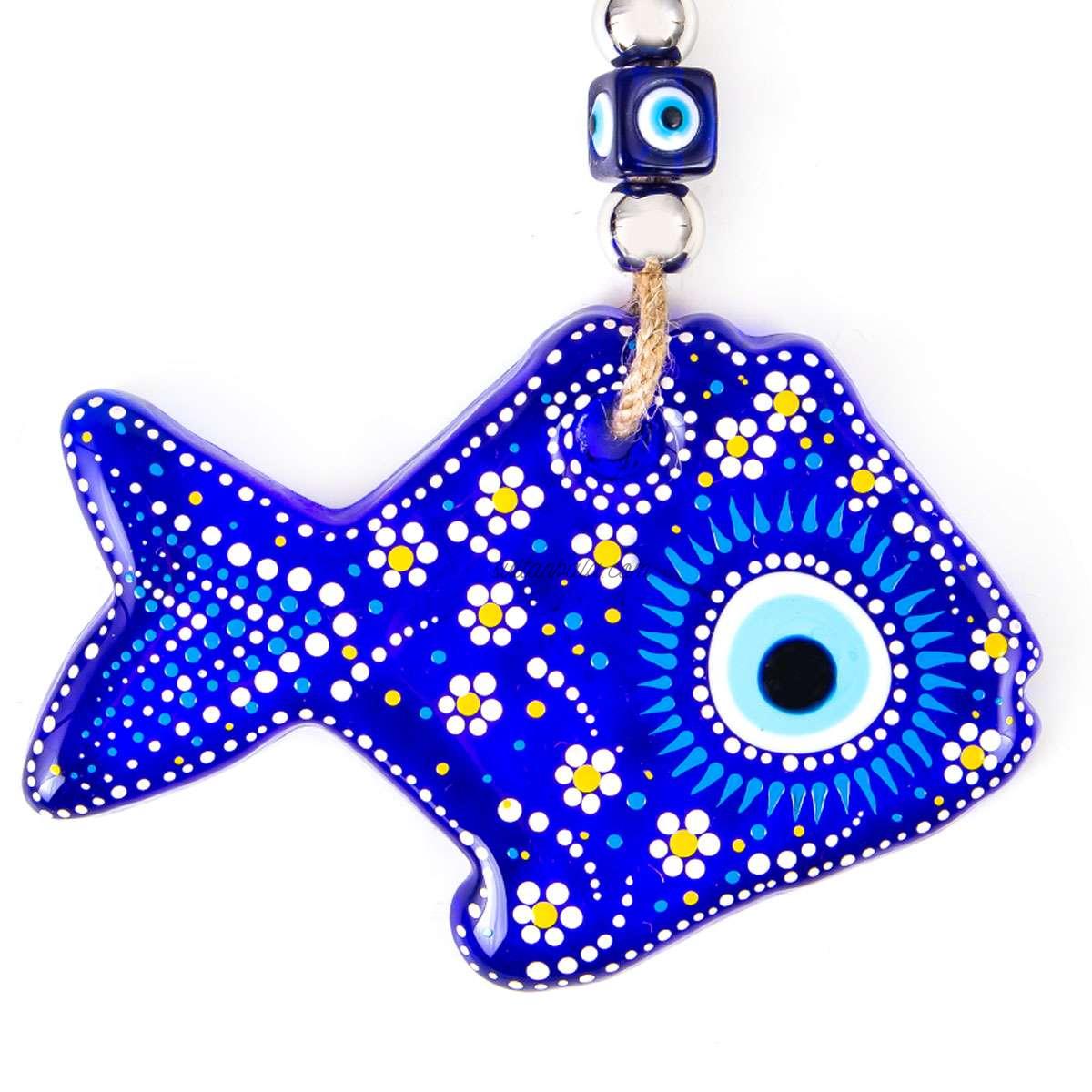 Fish,hamsa and eye glass wall decor M