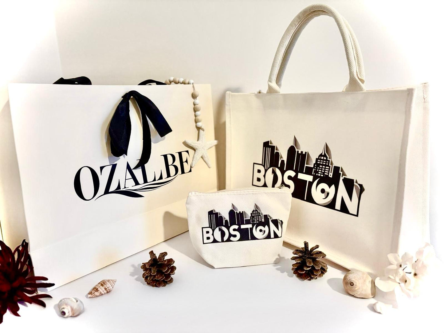 Boston Tote and Makeup Bag Set