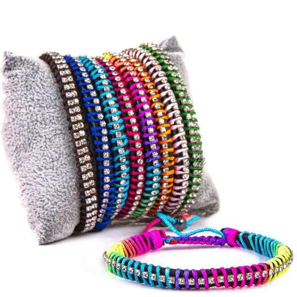 Coloured Stone Macrame Bracelet ,Rainbow LGBT Bracelet Swarovski Handmade