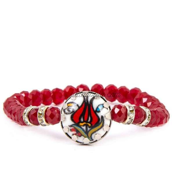 Ceramic Stone Bracelet Claret Red