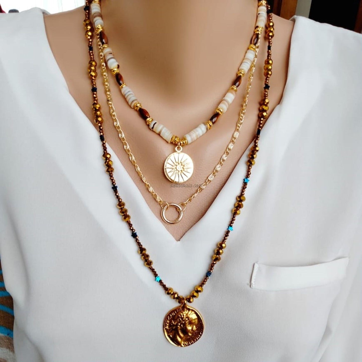 Pearl And Hematite The Necklace With The Locket
