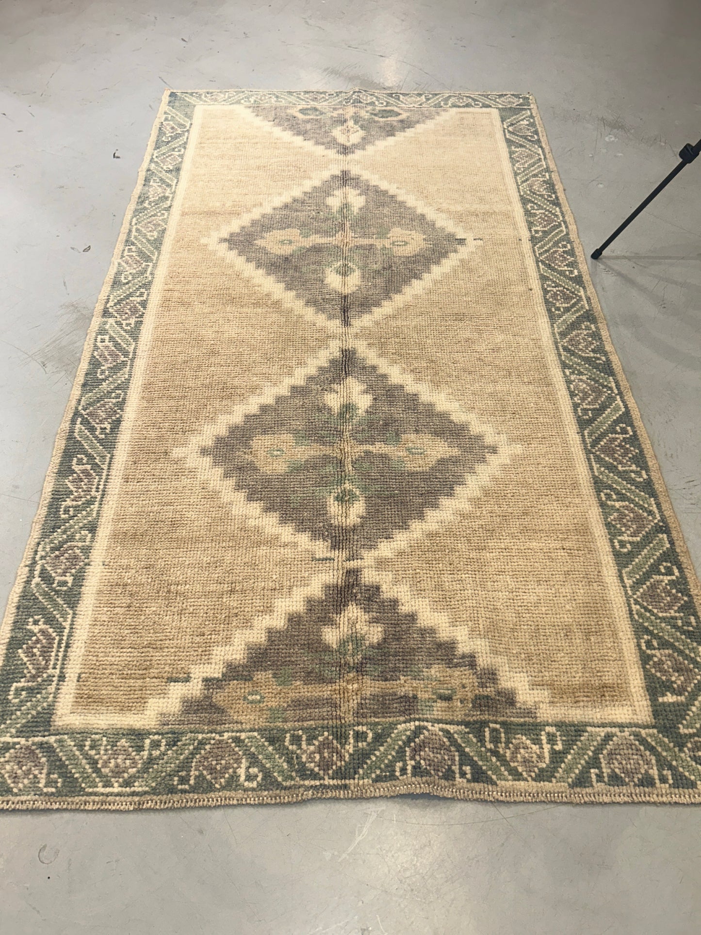 Semi-Antique Turkish Wool on Wool Rug – 3x5.5 ft Hand-Knotted Kars Style Carpet | Neutral Earthy Tones | Boho & Minimalist Decor - No 18