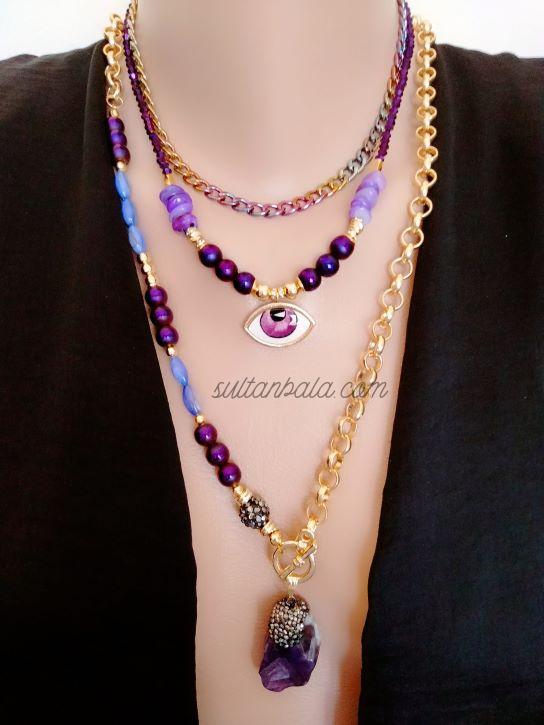 Mother of Pearl and Hematite Combine Necklace
