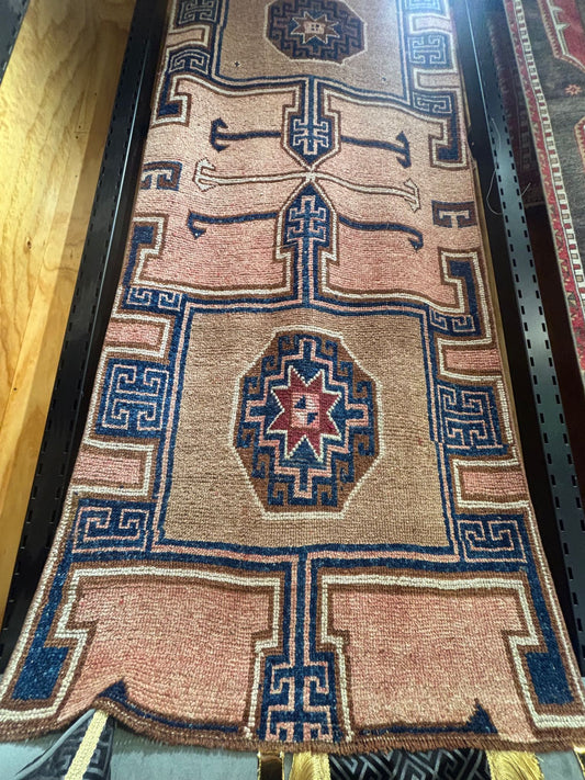 no 5 Vintage Turkish Herki Runner Rug, 3x12
