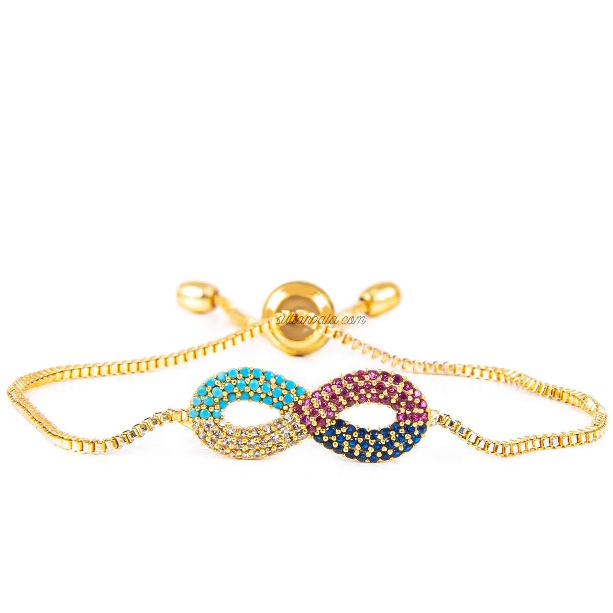 Gold Color Zircon Plated Bracelet Infinity