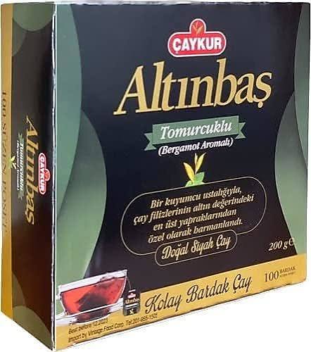 Çaykur Altınbaş Tomurcuklu Bergamot Aromalı Turkish Black Tea – 100 Tea Bags, 200g