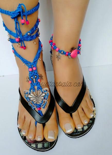 Barefoot Butterfly Sandals 1 pcs and Anklet