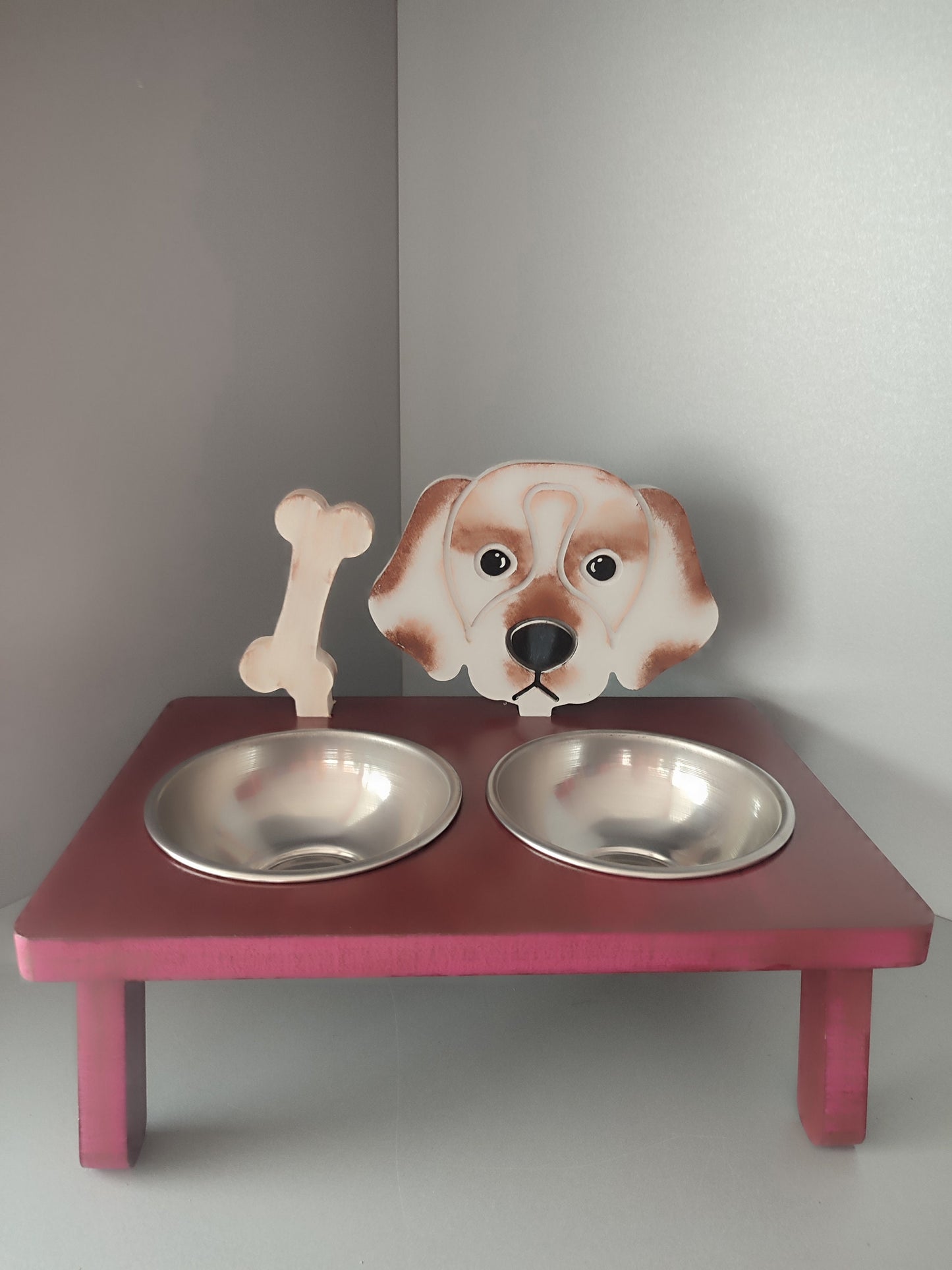 Maltipo dog breed food stand| Wooden Raised Dog Food Stand| Breed of your Pet Feeder comes with two Bowls| Small Dog Food & Water| Puppy