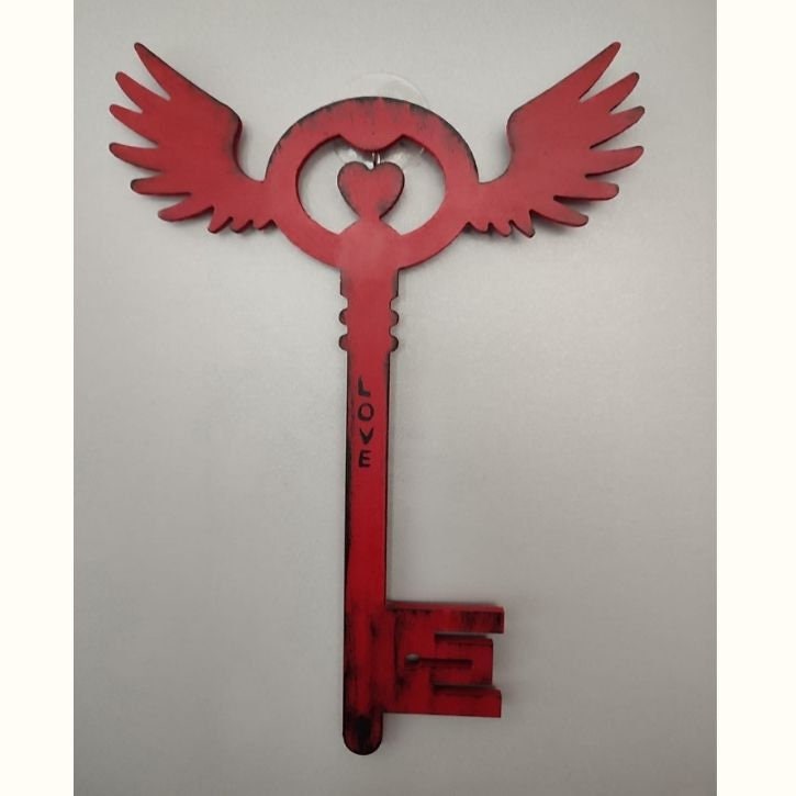 Wooden Wings Key Handmade Wall Hanger, Angel wing love wishes