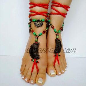 2 Pcs ( one per) Barefoot crochet sandals, Beach Sandals, Sandals for women, Boho sandals, Evil Eye Beaded Black barefoot, wedding Sandal