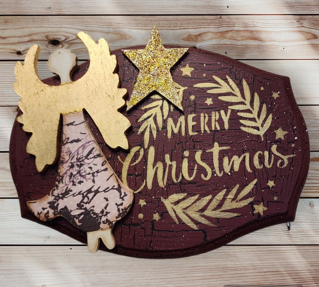 3 D Wall Christmas Decor, Angel and Star Wall Board,
