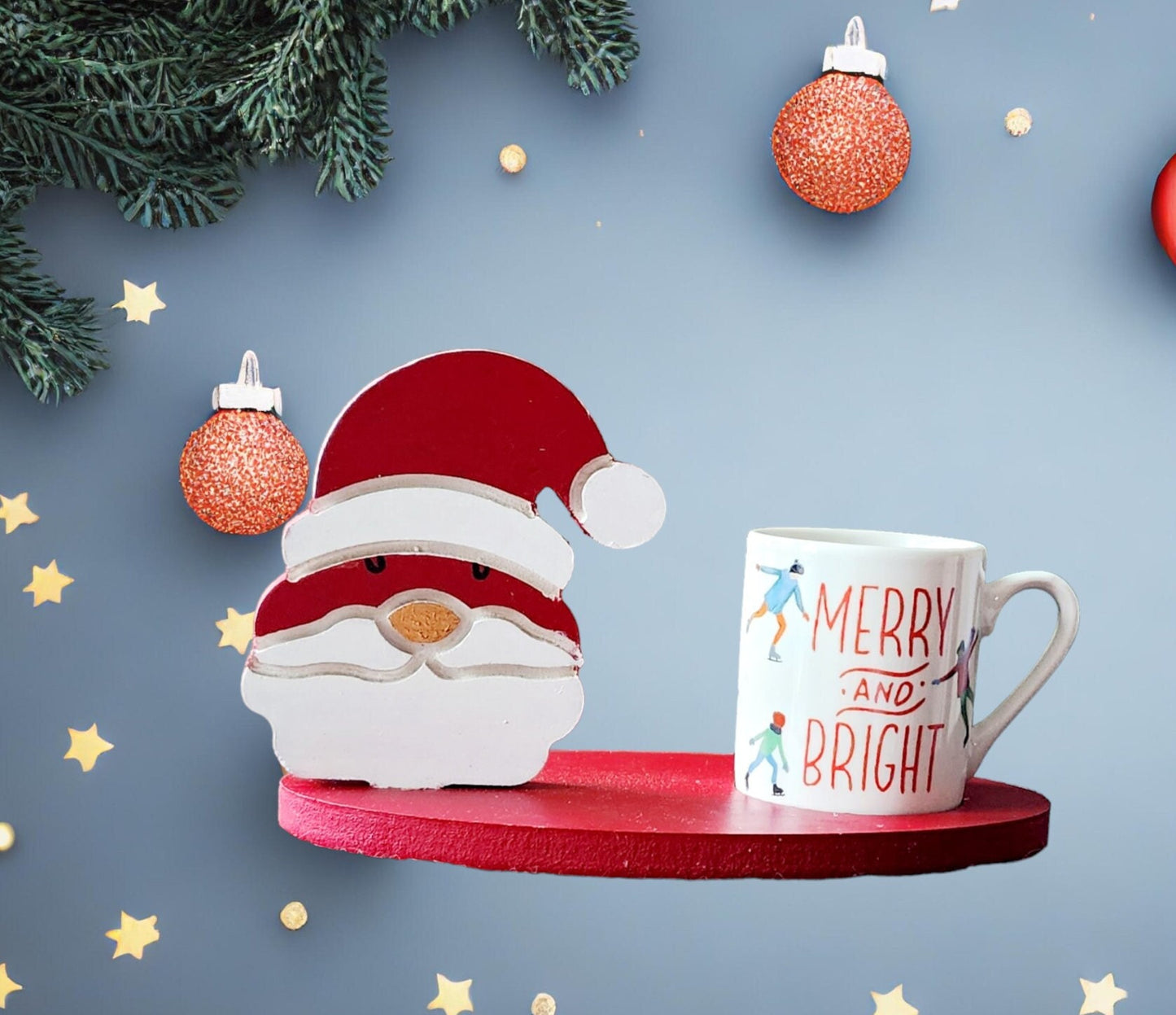 Christmas Coasters and Candle Holders |Wooden New Year's Products |Wooden Products for New Year's | Santa Clause and Plane Tree wood decor