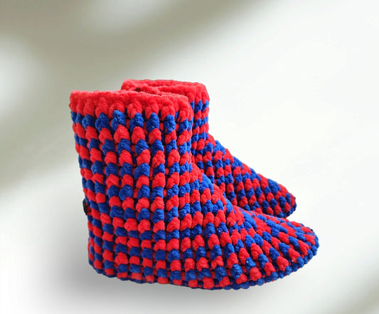 Knitting Velvet Slippers | Velvet Boots |Crochets Velvet Boot | House Shoes |Winter Velvet Slippers |Velvet Thread Handcrafted Home Slippers