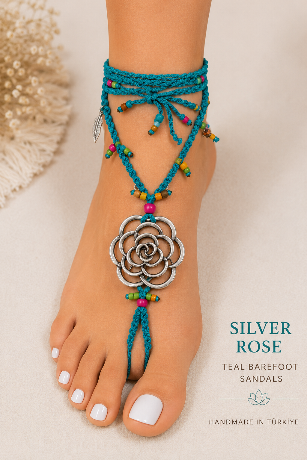 A Per of Barefoot Turquoise Sandals| 5th Tree