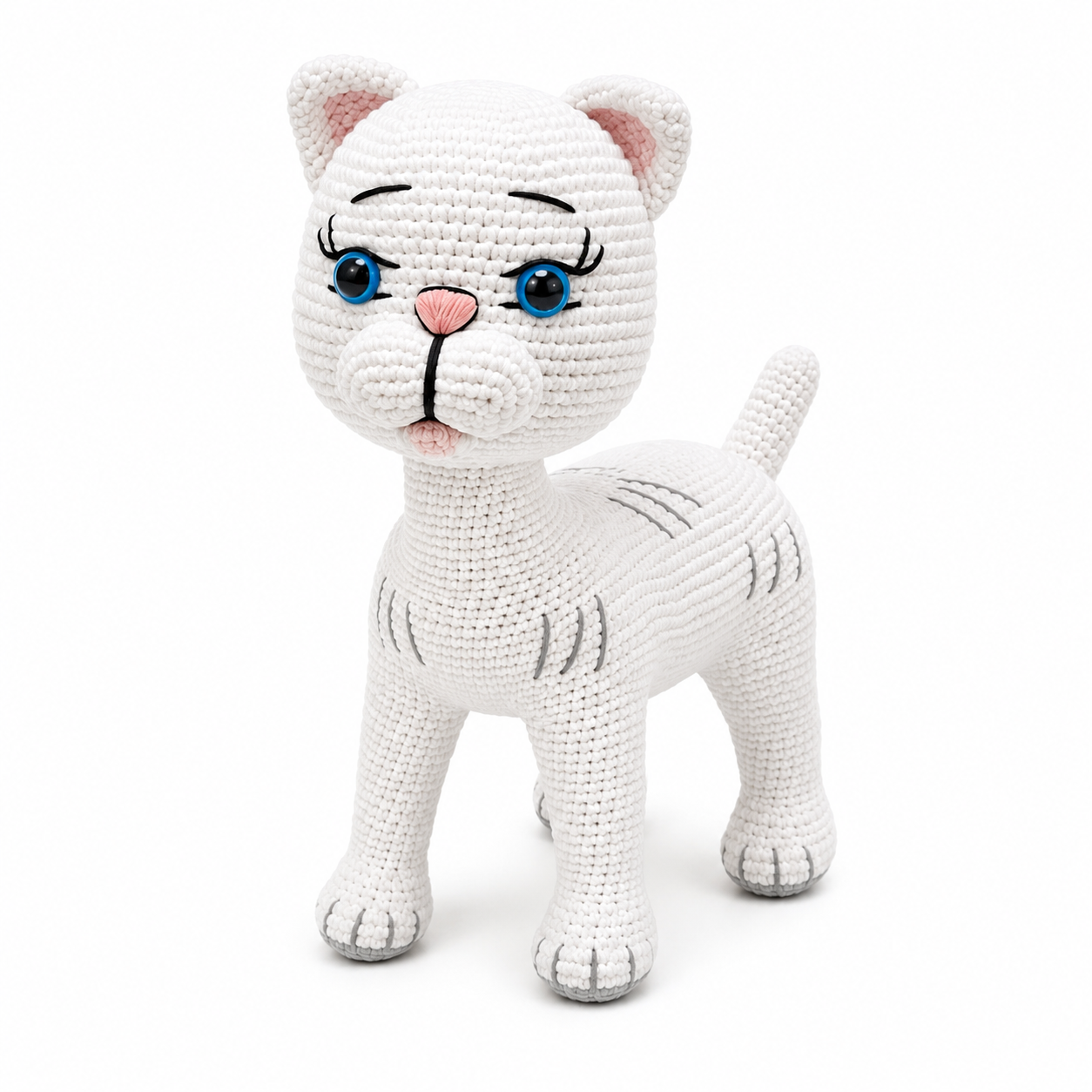 Handmade Crochet Cat – 12” Amigurumi Stuffed Animal | 3 Colors