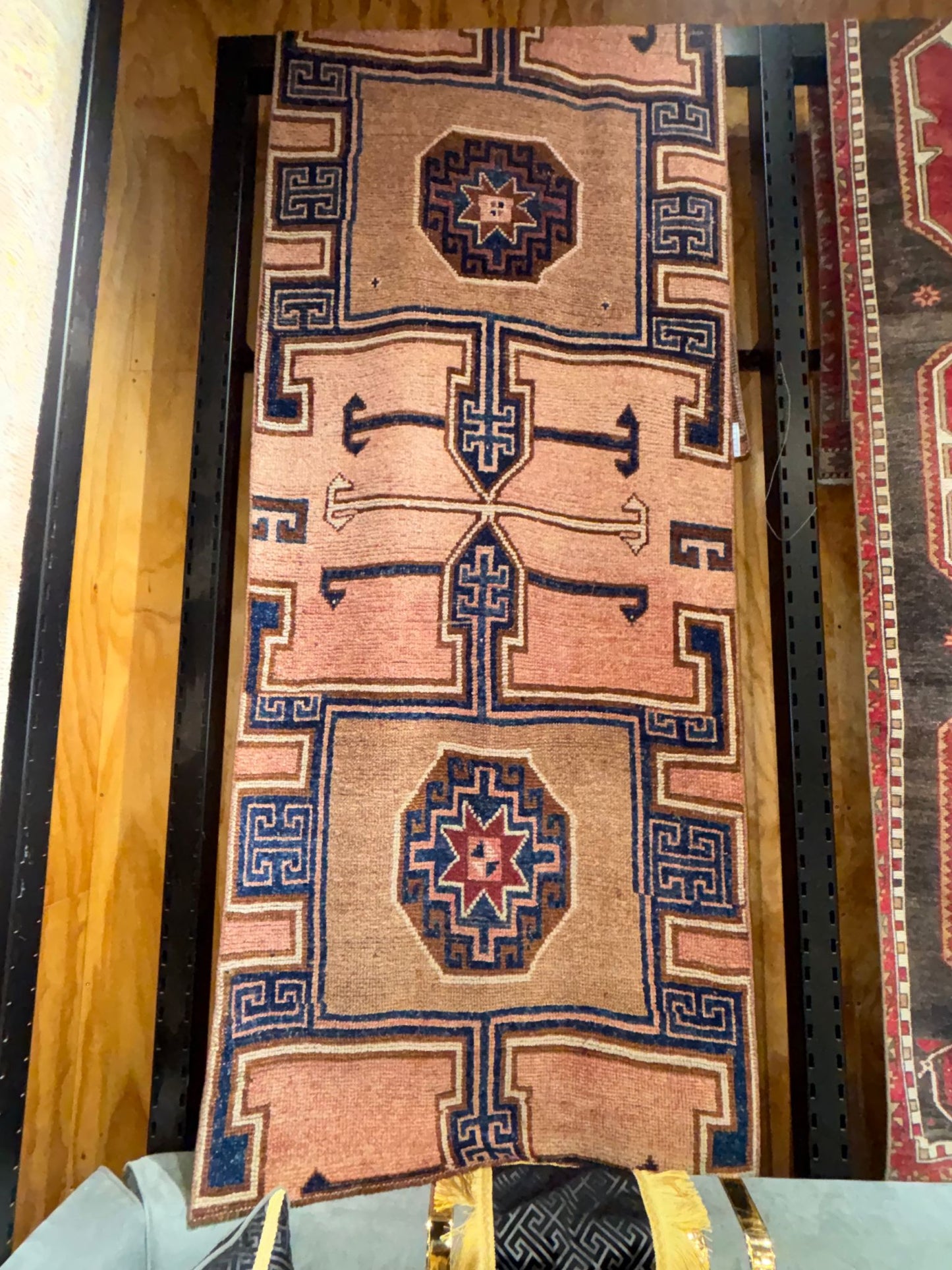 no 5 Vintage Turkish Herki Runner Rug, 3x12