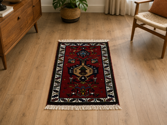 no:20 Vintage Nigde Kirman Wool Rug-2.79x4.10 ft