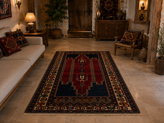 NO:15 Vintage Nigde Yoruk Rug- 5.69x8.07 ft