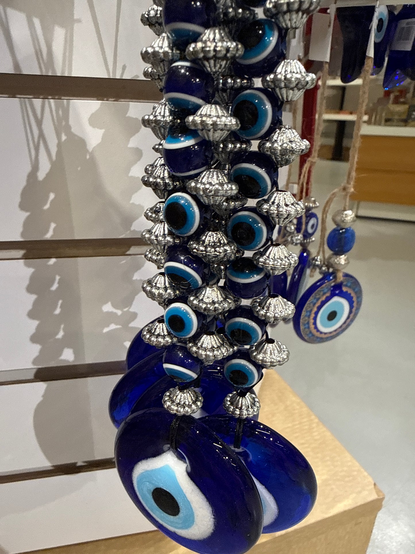 Evil eye knit beads wall decor