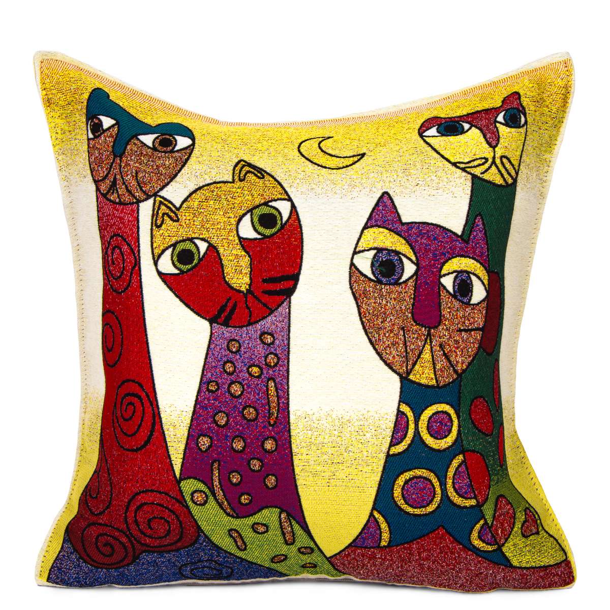 Animal Tapestry Pillow Cover 18x18 – Elephant & Colorful Cat Designs