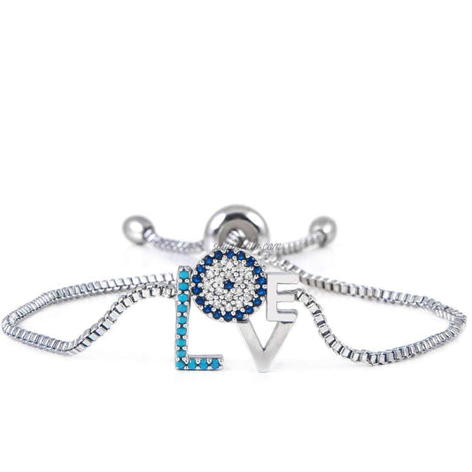 Zircon Plated Love evel eye  Bracelet