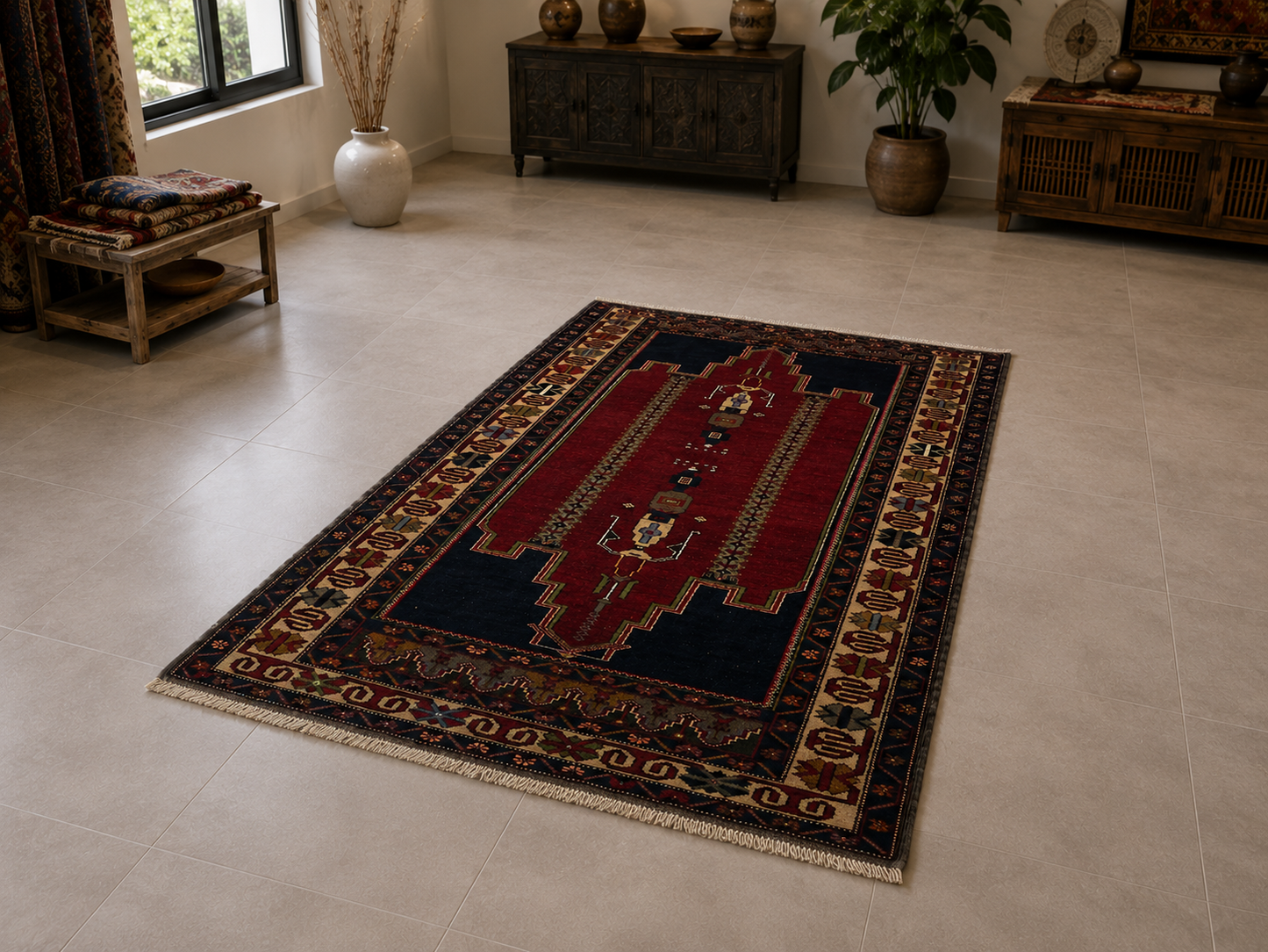 NO:15 Vintage Nigde Yoruk Rug- 5.69x8.07 ft