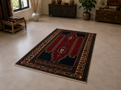 NO:15 Vintage Nigde Yoruk Rug- 5.69x8.07 ft