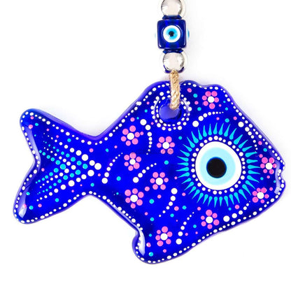 Fish,hamsa and eye glass wall decor M