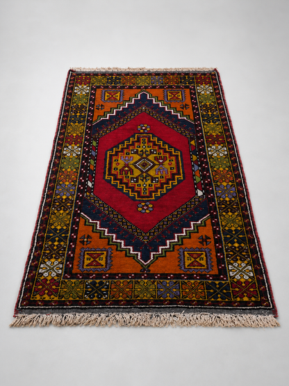 No: 19 Vintage Niğde Turkish Rug-3.67x6.89 ft
