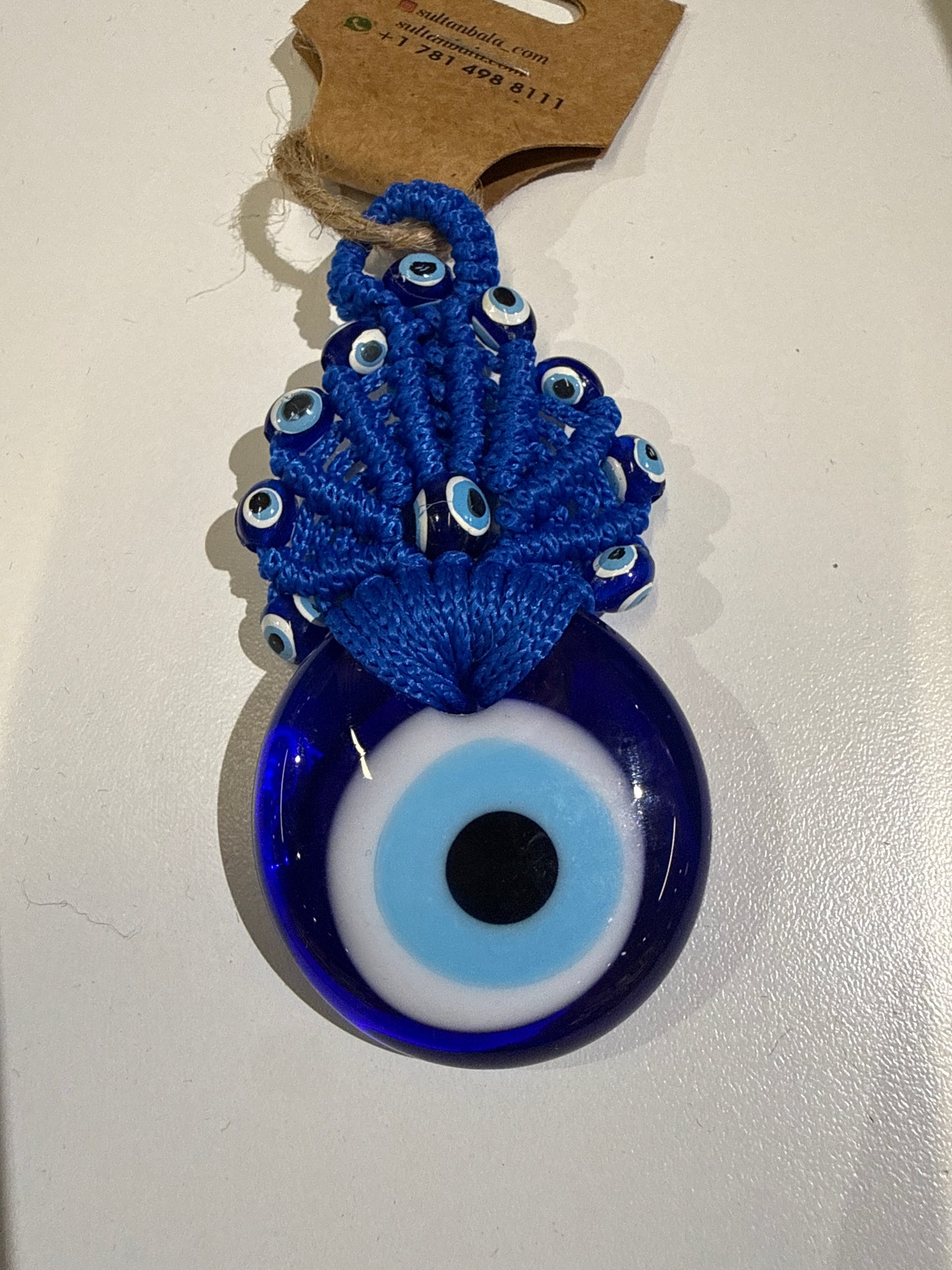 Evil eye macrame mini