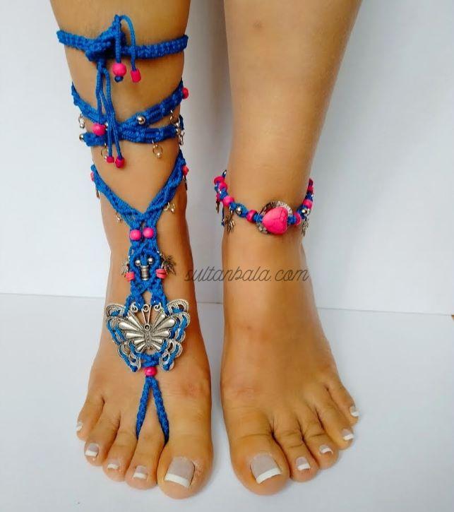 Barefoot Butterfly Sandals 1 pcs and Anklet