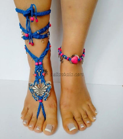 Barefoot Butterfly Sandals 1 pcs and Anklet
