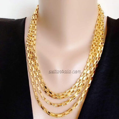 Gold Plated 3 Pieces Chain Necklace