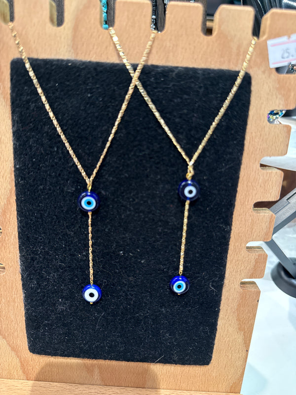 24k G.P Chain and Evil Eye Necklace