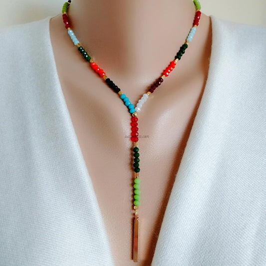 Colorful Charm Necklace 24k GP