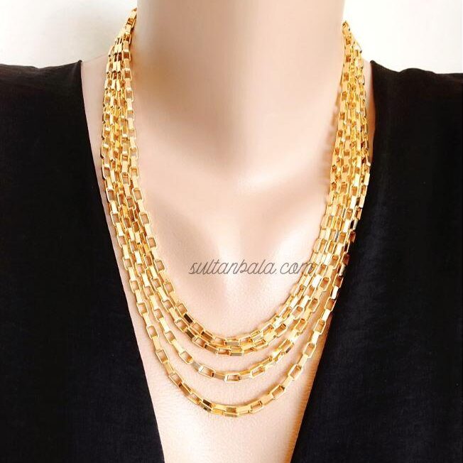 Gold Plated 3 Pieces Chain Necklace