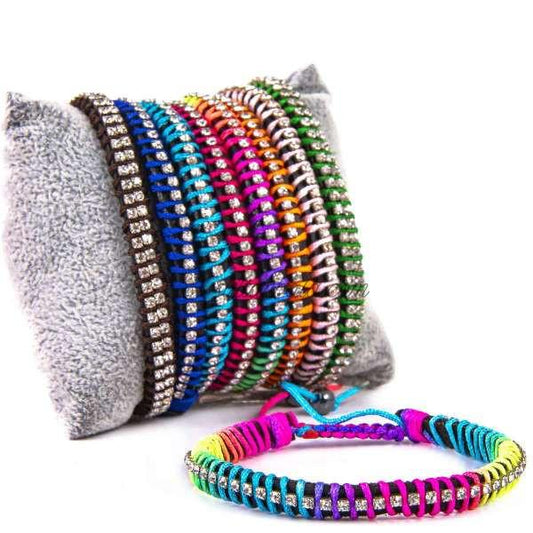 Coloured Stone Macrame Bracelet ,Rainbow LGBT  Bracelet Swarovski Handmade 