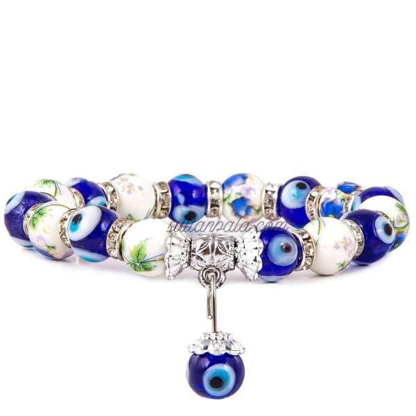 Ceramic Evil eye Bracelet with  pendant