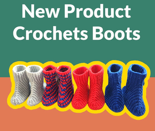 Knitting Velvet Slippers | Velvet Boots |Crochets Velvet Boot | House Shoes |Winter Velvet Slippers |Velvet Thread Handcrafted Home Slippers