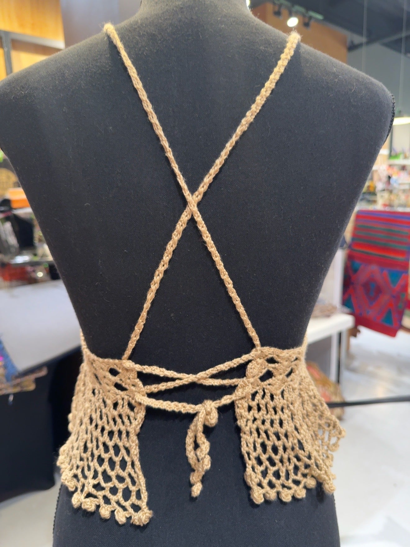 Handmade Crochet Halter Top – Granny Square Boho Crop Top | Adjustable Back | 3 Colors