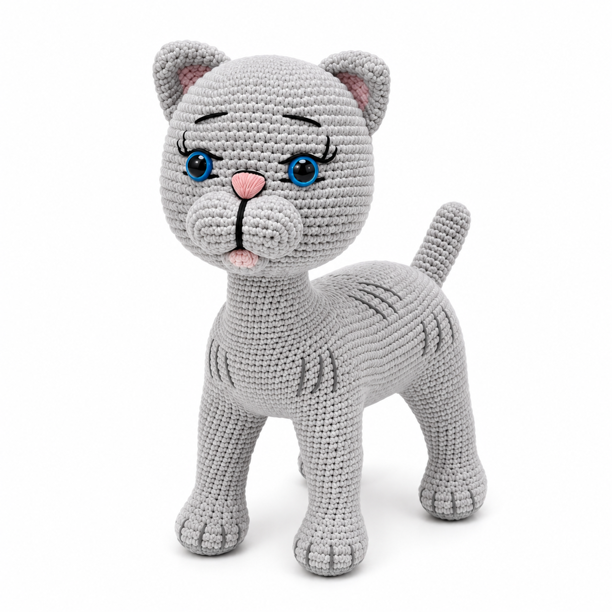 Handmade Crochet Cat – 12” Amigurumi Stuffed Animal | 3 Colors