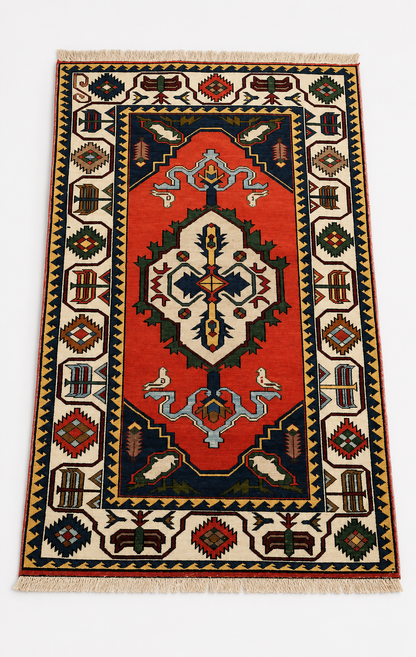 No:05 Vintage Sille Turkish Rug-3.77x7.15 ft