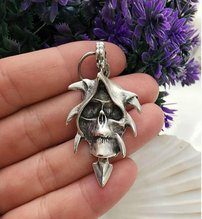 Silver Pendant Necklace With Black Cord