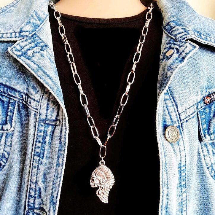 Silver Chain with Indian Pendant Necklace