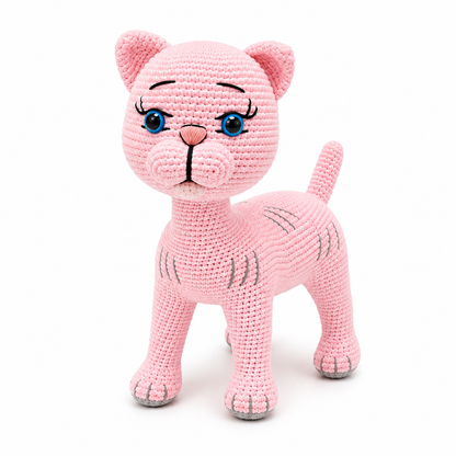 Handmade Crochet Cat – 12” Amigurumi Stuffed Animal | 3 Colors