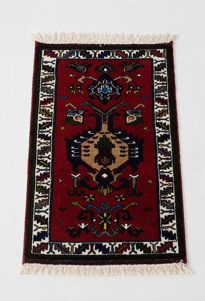 no:20 Vintage Nigde Kirman Wool Rug-2.79x4.10 ft